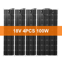 Load image into Gallery viewer, Dokio 18V/16V 100W 200W Flexible Monocrystalline Solar Panel Charge 12V Battery For Car/Boat/ Home Waterproof Solar Panel China
