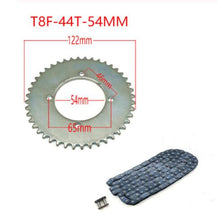 Load image into Gallery viewer, 47cc 49cc T8F Chain 136 Links and 38 54 74 Teeth Sprocket
