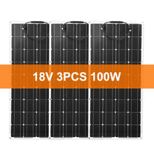 Load image into Gallery viewer, Dokio 18V/16V 100W 200W Flexible Monocrystalline Solar Panel Charge 12V Battery For Car/Boat/ Home Waterproof Solar Panel China
