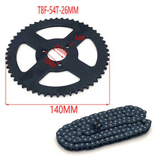 Load image into Gallery viewer, 47cc 49cc T8F Chain 136 Links and 38 54 74 Teeth Sprocket
