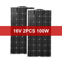 Load image into Gallery viewer, Dokio 18V/16V 100W 200W Flexible Monocrystalline Solar Panel Charge 12V Battery For Car/Boat/ Home Waterproof Solar Panel China
