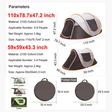 Load image into Gallery viewer, Automatic Open Up Tent, 3-4 Person
