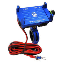 Load image into Gallery viewer, Motorcycle Bicycle Aluminum Alloy Phone Holder With USB Fast Power Charger Universal
