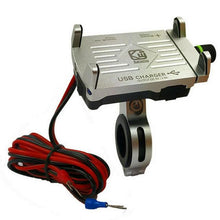 Load image into Gallery viewer, Motorcycle Bicycle Aluminum Alloy Phone Holder With USB Fast Power Charger Universal
